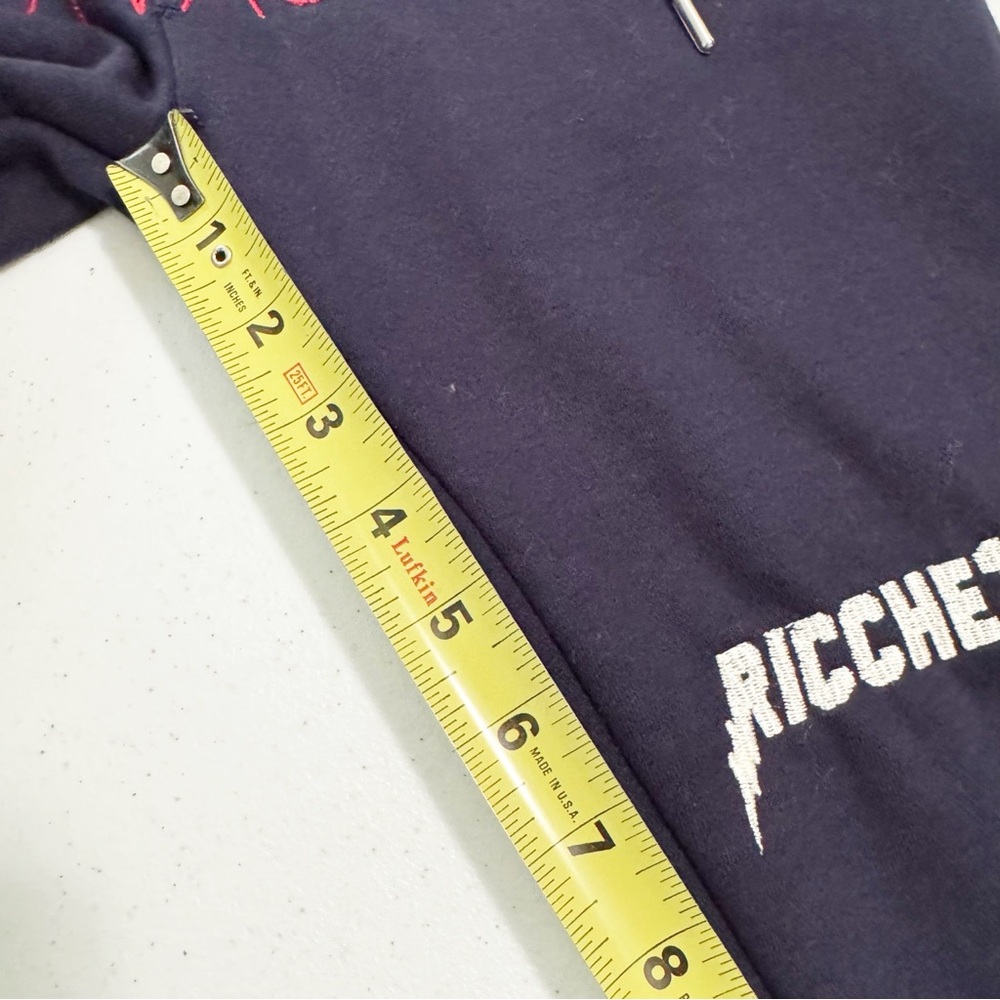 Ricchezza Lovers Retreat Sweatpants Navy Blue Embroidered Small - Picture 11 of 13